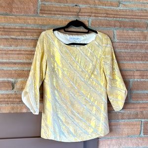 Trina Turk silk & gold lame’ shirt